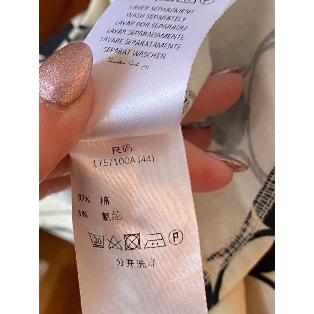 Sas La Fee Black White Geometric Circle Print Cotton Blend Dress Size 44 - Picture 7 of 12